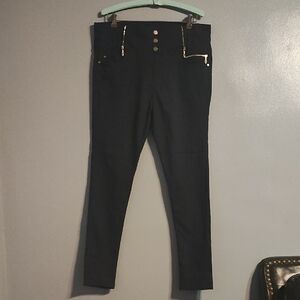 BAE CITY Navy Blue Pants with Gold Accents